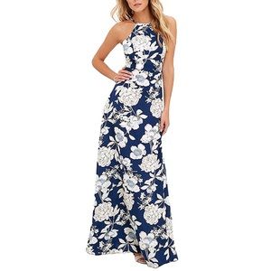 Blue Floral Maxi Dress